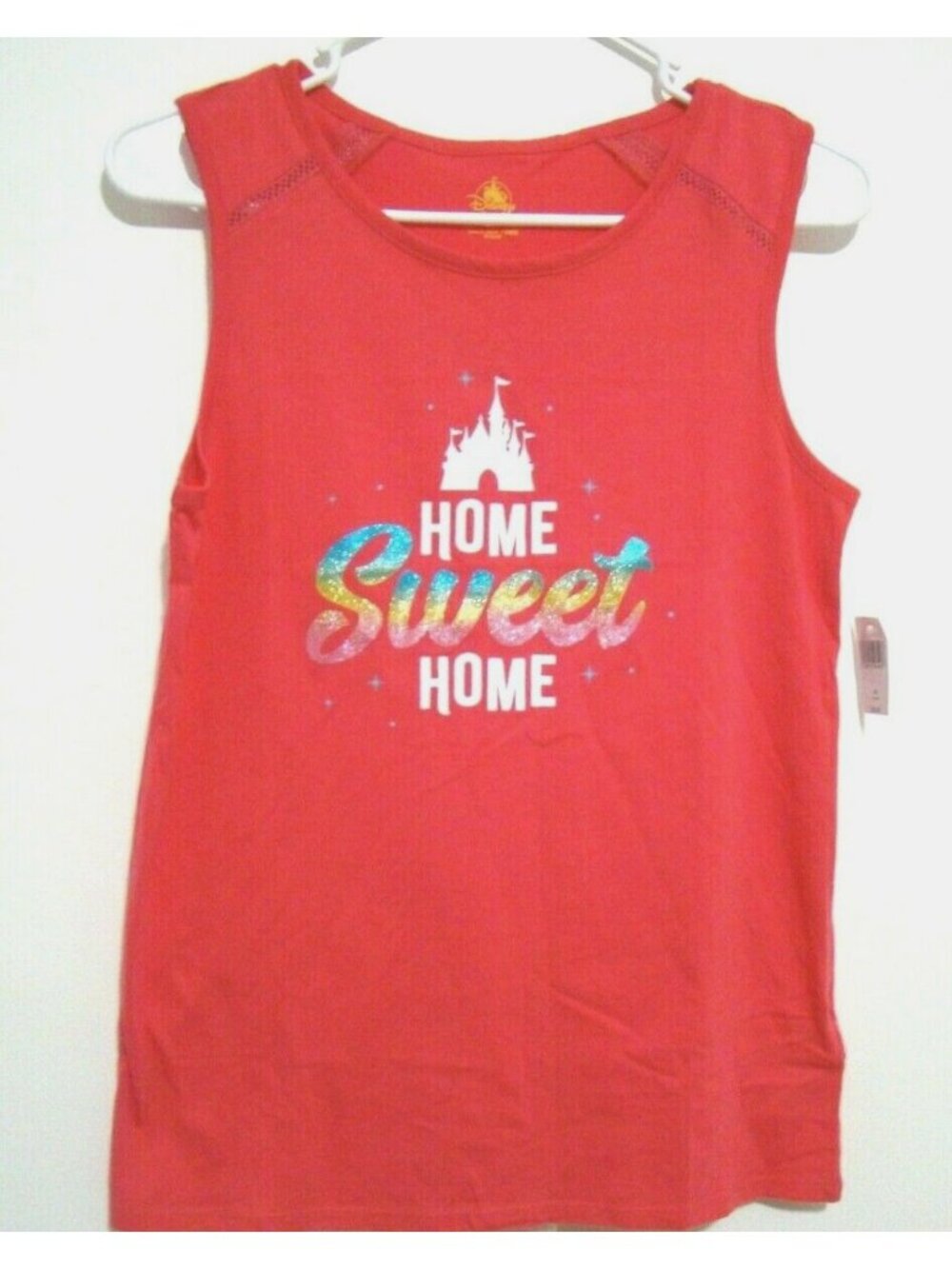 Disney Shirt Tank Top Women XSmall XS Home Sweet Home Pink Castle Sleeveless
